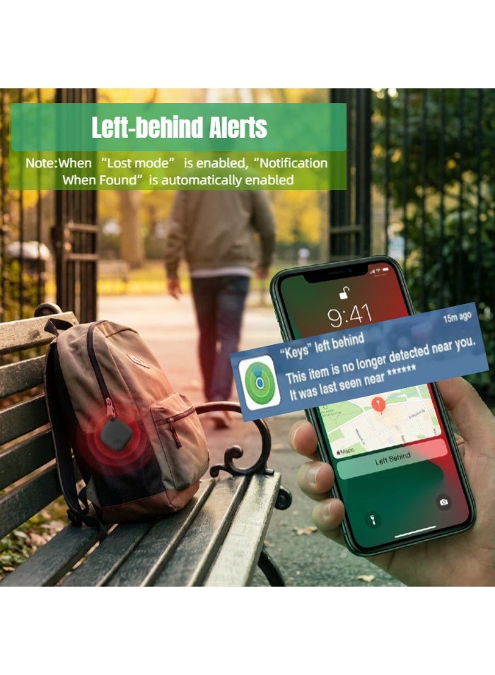  أورا سيليكت جهاز تتبع ذكي، جهاز تحديد موقع المفاتيح اللاسلكي يعمل مع Apple Find My (iOS فقط)، إنذار مضاد للضياع، حماية الخصوصية، جهاز تحديد موقع عن بعد للأطفال والحيوانات الأليفة والحقائب والمفاتيح والمحافظ والأمتعة والمزيد - أسود (عبوة من 2 قطعة) - Image 4